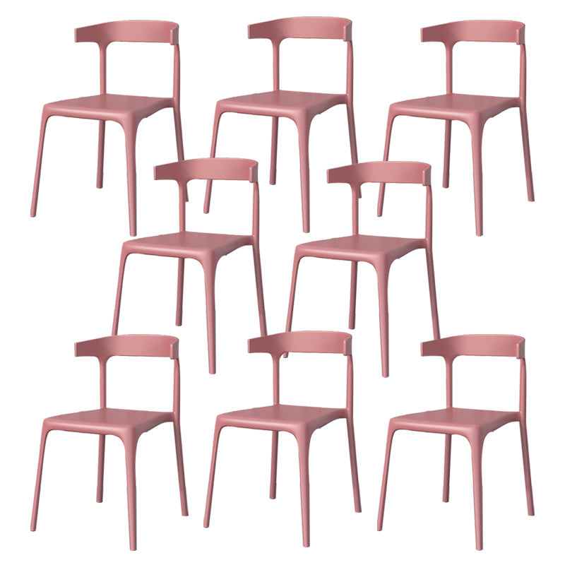Modern Style Stackable Chair Dining Open Back Armless Chair for Kitchen with Plastic Legs