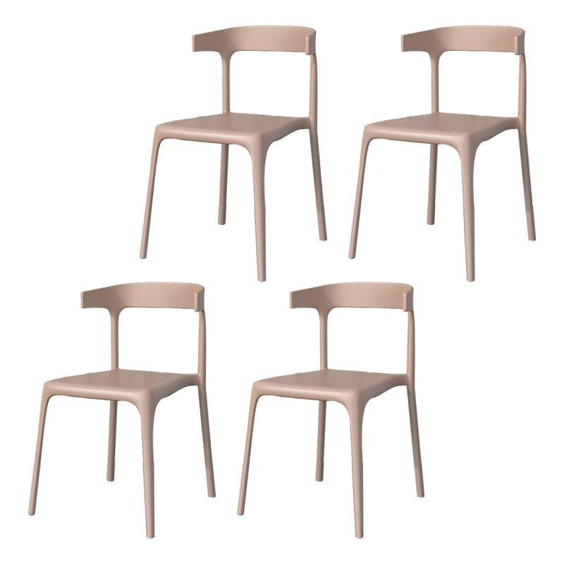 Modern Style Stackable Chair Dining Open Back Armless Chair for Kitchen with Plastic Legs