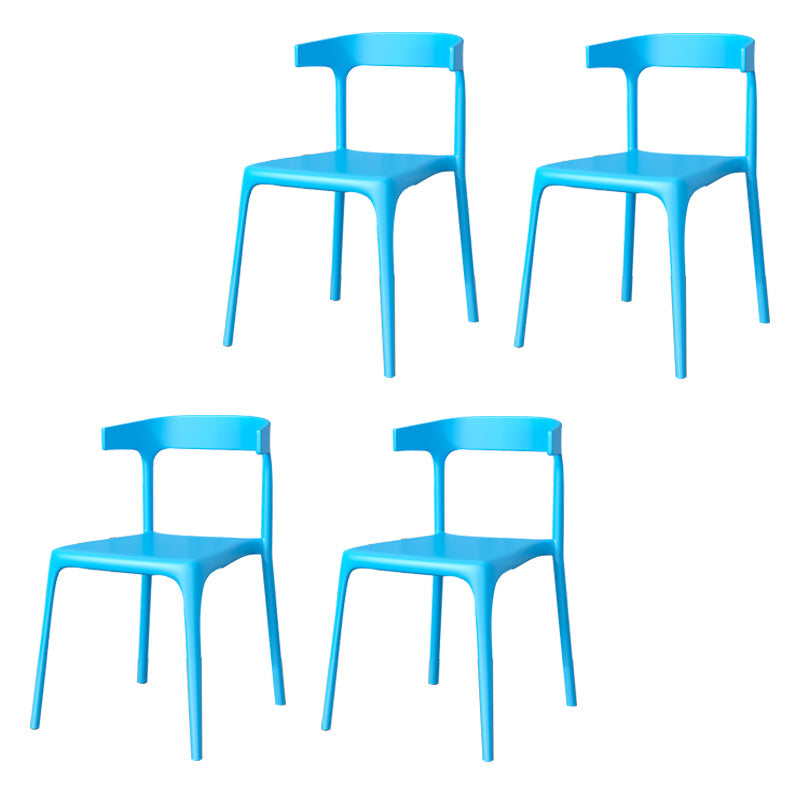 Modern Style Stackable Chair Dining Open Back Armless Chair for Kitchen with Plastic Legs