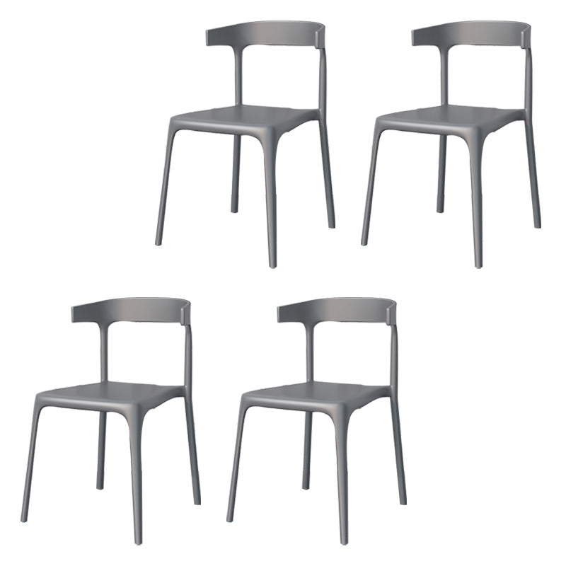 Modern Style Stackable Chair Dining Open Back Armless Chair for Kitchen with Plastic Legs