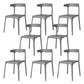 Modern Style Stackable Chair Dining Open Back Armless Chair for Kitchen with Plastic Legs