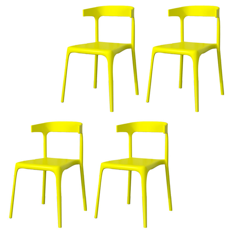 Modern Style Stackable Chair Dining Open Back Armless Chair for Kitchen with Plastic Legs
