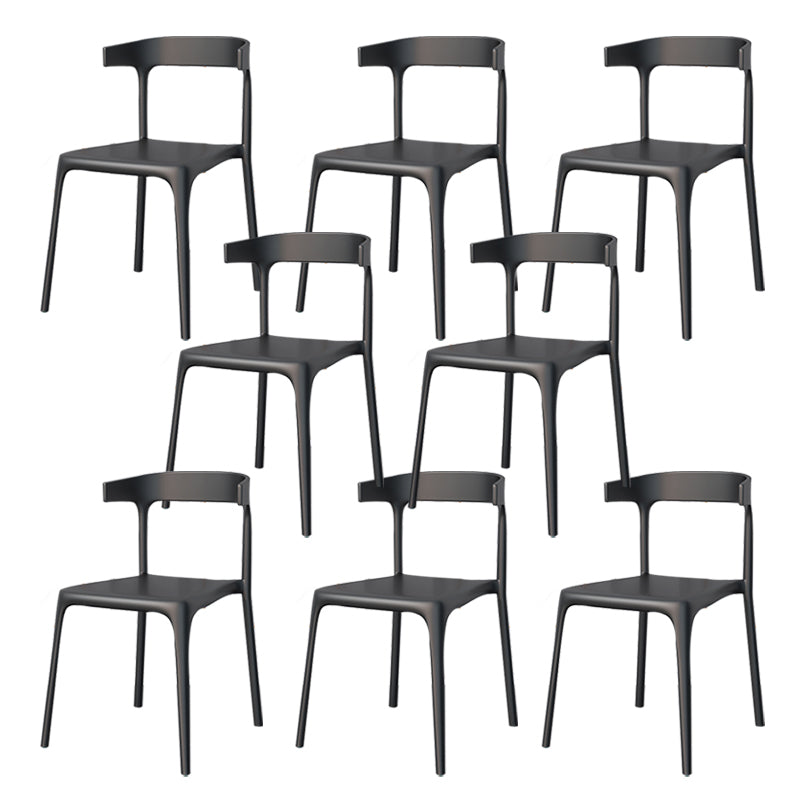 Modern Style Stackable Chair Dining Open Back Armless Chair for Kitchen with Plastic Legs