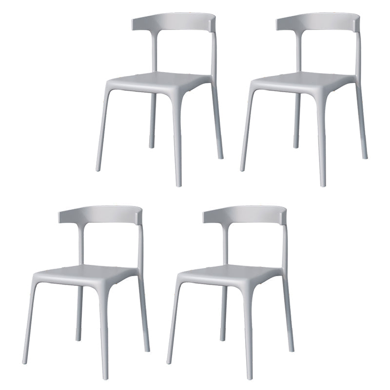 Modern Style Stackable Chair Dining Open Back Armless Chair for Kitchen with Plastic Legs