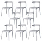 Modern Style Stackable Chair Dining Open Back Armless Chair for Kitchen with Plastic Legs