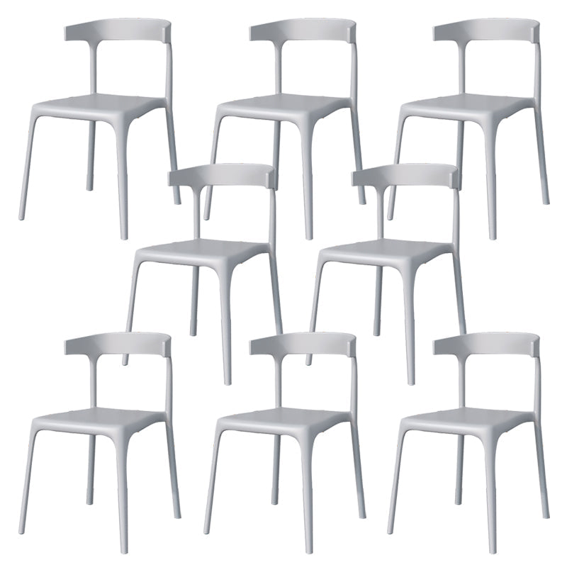 Modern Style Stackable Chair Dining Open Back Armless Chair for Kitchen with Plastic Legs