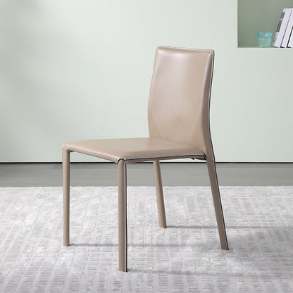 Designer Style Armless Chair Solid Back Side Leather Chair for Restaurant