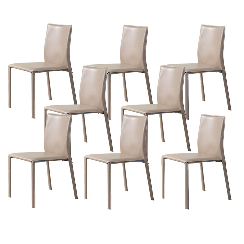 Designer Style Armless Chair Solid Back Side Leather Chair for Restaurant