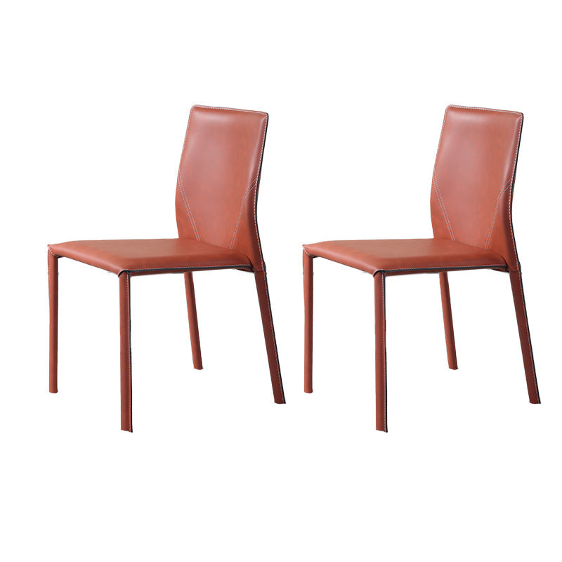 Designer Style Armless Chair Solid Back Side Leather Chair for Restaurant