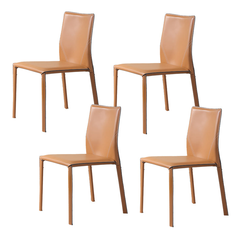 Designer Style Armless Chair Solid Back Side Leather Chair for Restaurant