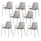 Silla de brazo de estilo contemporáneo silla de comedor de plástico con base de metal