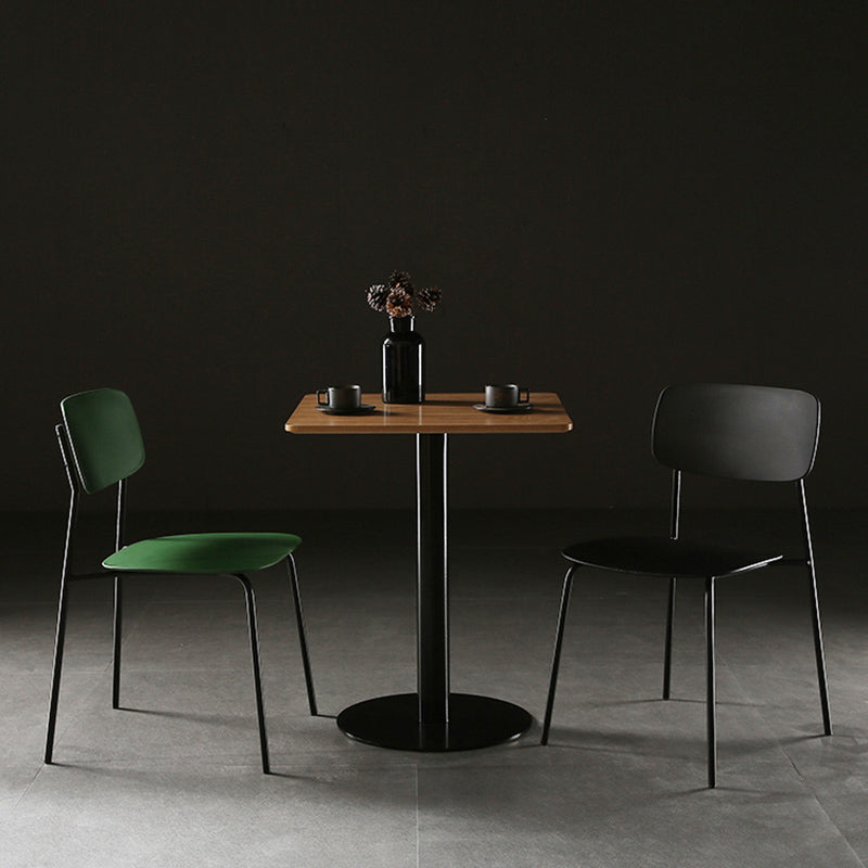 Industrial Armless Kitchen Chair Plastic Open Back Side Indoor Chair with Metal Base Clearhalo 'Dining Chairs' 'Dining Tables & Seating' 'dining_chair' 'furn' 'furn_dining_chair' 'Furniture' 'Kitchen & Dining Furniture' 6066090