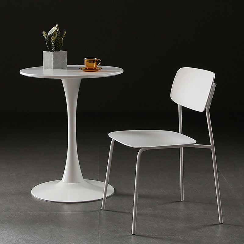 Industrial Armless Kitchen Chair Plastic Open Back Side Indoor Chair with Metal Base Clearhalo 'Dining Chairs' 'Dining Tables & Seating' 'dining_chair' 'furn' 'furn_dining_chair' 'Furniture' 'Kitchen & Dining Furniture' 6066092