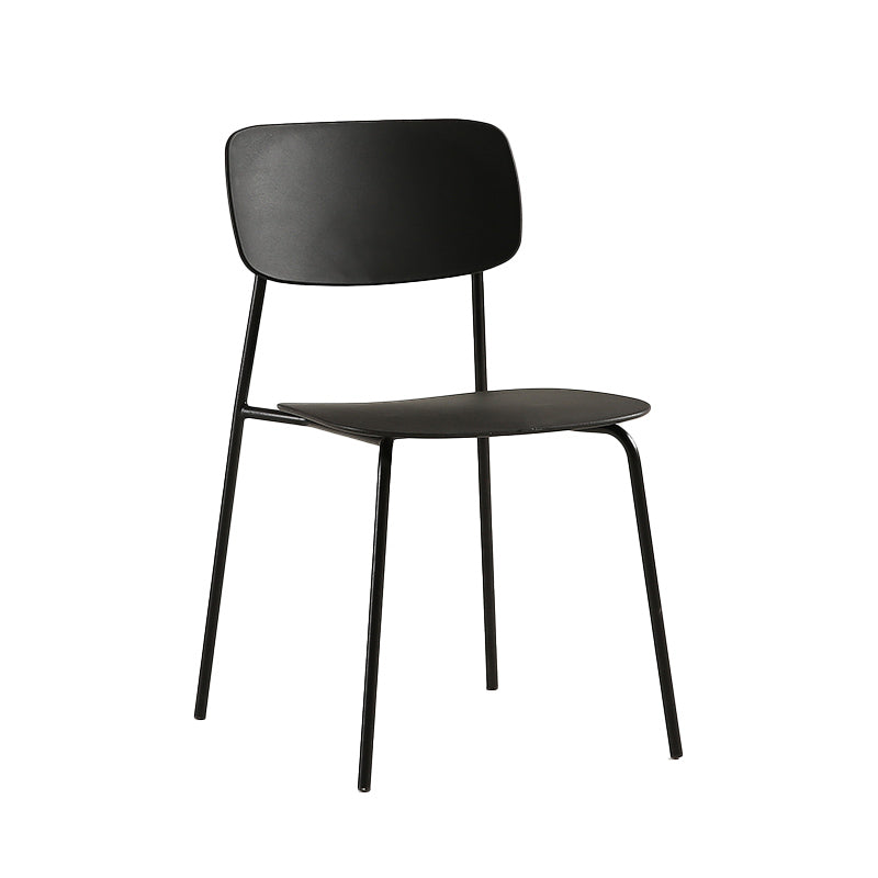 Industrial Armless Kitchen Chair Plastic Open Back Side Indoor Chair with Metal Base Clearhalo 'Dining Chairs' 'Dining Tables & Seating' 'dining_chair' 'furn' 'furn_dining_chair' 'Furniture' 'Kitchen & Dining Furniture' 6066095