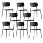 Industrial Armless Kitchen Chair Plastic Open Back Side Indoor Chair with Metal Base Black 8 Piece Set Clearhalo 'Dining Chairs' 'Dining Tables & Seating' 'dining_chair' 'furn' 'furn_dining_chair' 'Furniture' 'Kitchen & Dining Furniture' 6066096