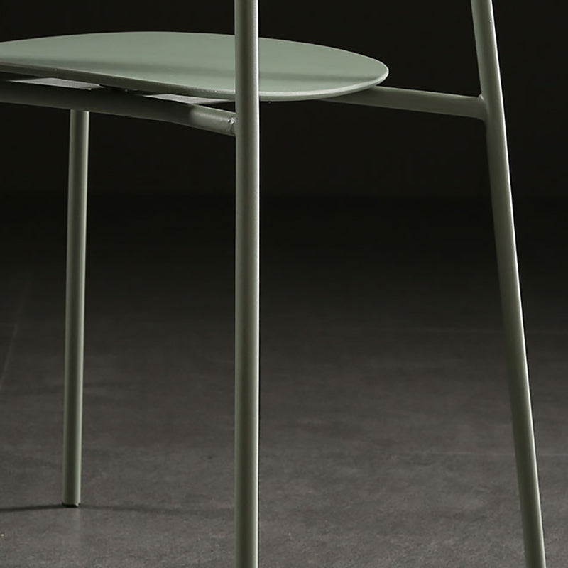 Industrial Armless Kitchen Chair Plastic Open Back Side Indoor Chair with Metal Base Clearhalo 'Dining Chairs' 'Dining Tables & Seating' 'dining_chair' 'furn' 'furn_dining_chair' 'Furniture' 'Kitchen & Dining Furniture' 6066100