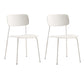 Industrial Armless Kitchen Chair Plastic Open Back Side Indoor Chair with Metal Base White 2 Piece Set Clearhalo 'Dining Chairs' 'Dining Tables & Seating' 'dining_chair' 'furn' 'furn_dining_chair' 'Furniture' 'Kitchen & Dining Furniture' 6066108