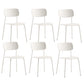 Industrial Armless Kitchen Chair Plastic Open Back Side Indoor Chair with Metal Base White 6 Piece Set Clearhalo 'Dining Chairs' 'Dining Tables & Seating' 'dining_chair' 'furn' 'furn_dining_chair' 'Furniture' 'Kitchen & Dining Furniture' 6066110