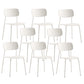 Industrial Armless Kitchen Chair Plastic Open Back Side Indoor Chair with Metal Base White 8 Piece Set Clearhalo 'Dining Chairs' 'Dining Tables & Seating' 'dining_chair' 'furn' 'furn_dining_chair' 'Furniture' 'Kitchen & Dining Furniture' 6066111