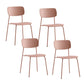 Industrial Armless Kitchen Chair Plastic Open Back Side Indoor Chair with Metal Base Pink 4 Piece Set Clearhalo 'Dining Chairs' 'Dining Tables & Seating' 'dining_chair' 'furn' 'furn_dining_chair' 'Furniture' 'Kitchen & Dining Furniture' 6066114