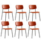 Industrial Armless Kitchen Chair Plastic Open Back Side Indoor Chair with Metal Base Orange 6 Piece Set Clearhalo 'Dining Chairs' 'Dining Tables & Seating' 'dining_chair' 'furn' 'furn_dining_chair' 'Furniture' 'Kitchen & Dining Furniture' 6066120