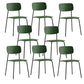 Industrial Armless Kitchen Chair Plastic Open Back Side Indoor Chair with Metal Base Green 8 Piece Set Clearhalo 'Dining Chairs' 'Dining Tables & Seating' 'dining_chair' 'furn' 'furn_dining_chair' 'Furniture' 'Kitchen & Dining Furniture' 6066126