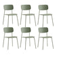Industrial Armless Kitchen Chair Plastic Open Back Side Indoor Chair with Metal Base Light Green 6 Piece Set Clearhalo 'Dining Chairs' 'Dining Tables & Seating' 'dining_chair' 'furn' 'furn_dining_chair' 'Furniture' 'Kitchen & Dining Furniture' 6066130
