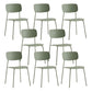 Industrial Armless Kitchen Chair Plastic Open Back Side Indoor Chair with Metal Base Light Green 8 Piece Set Clearhalo 'Dining Chairs' 'Dining Tables & Seating' 'dining_chair' 'furn' 'furn_dining_chair' 'Furniture' 'Kitchen & Dining Furniture' 6066131