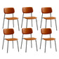 Industrial Armless Kitchen Chair Plastic Open Back Side Indoor Chair with Metal Base Coffee 6 Piece Set Clearhalo 'Dining Chairs' 'Dining Tables & Seating' 'dining_chair' 'furn' 'furn_dining_chair' 'Furniture' 'Kitchen & Dining Furniture' 6066135