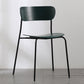 Industrial Armless Kitchen Chair Wooden Open Back Side Chair with Metal Base