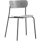 Industrial Armless Kitchen Chair Wooden Open Back Side Chair with Metal Base