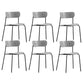 Industrial Armless Kitchen Chair Wooden Open Back Side Chair with Metal Base