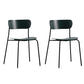 Industrial Armless Kitchen Chair Wooden Open Back Side Chair with Metal Base