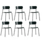 Industrial Armless Kitchen Chair Wooden Open Back Side Chair with Metal Base