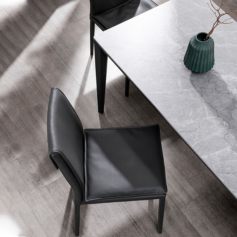 Upholstered Side Chair Faux Leather Modern Dining Side Chair