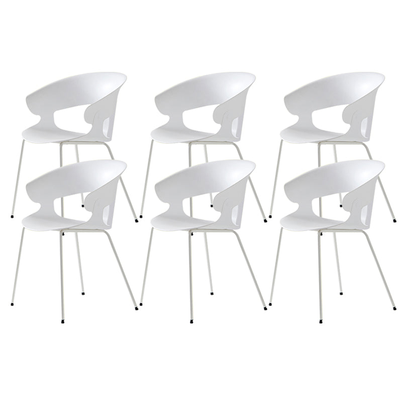 Modern Open Back Side Chair Plastic Indoor Arm Chair for Dining Room