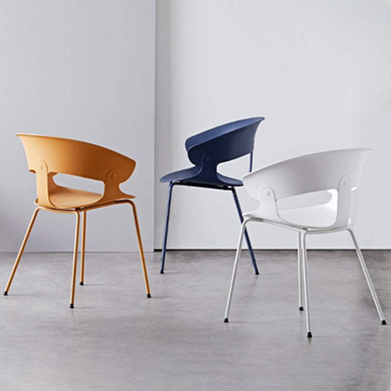 Modern Open Back Side Chair Plastic Indoor Arm Chair for Dining Room