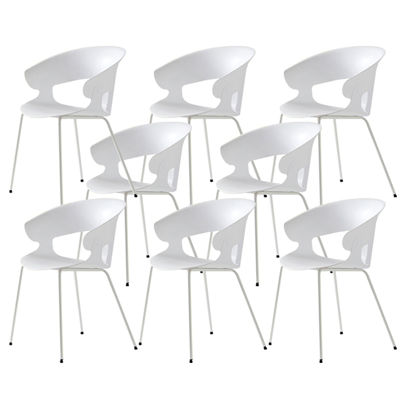 Modern Open Back Side Chair Plastic Indoor Arm Chair for Dining Room