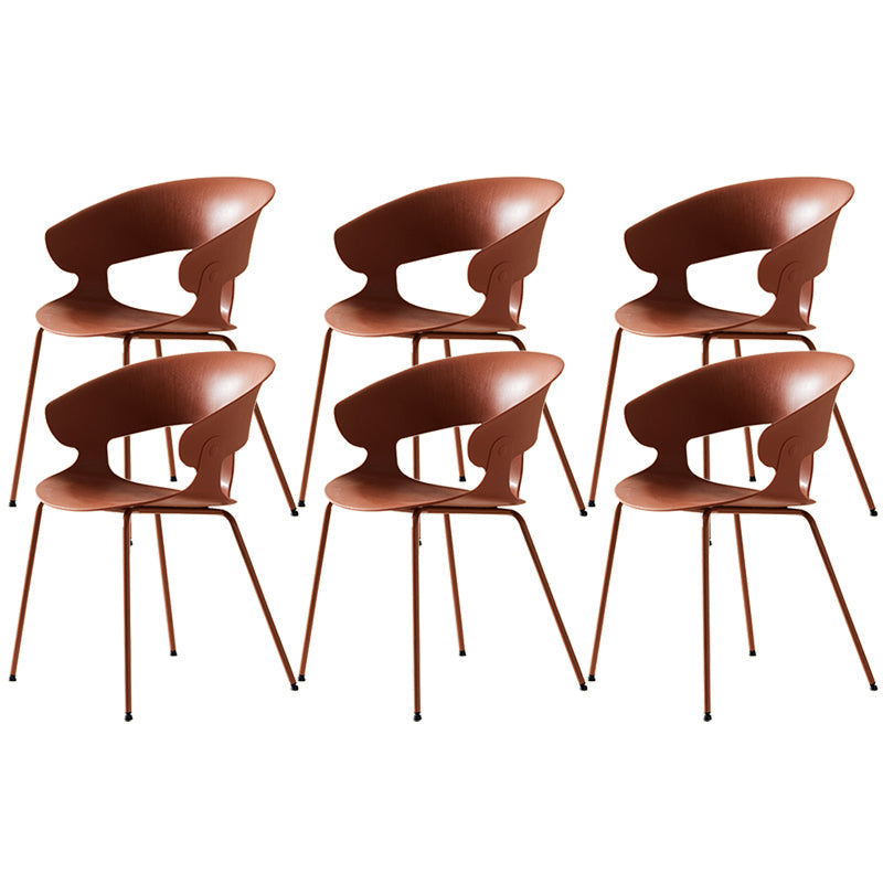 Modern Open Back Side Chair Plastic Indoor Arm Chair for Dining Room