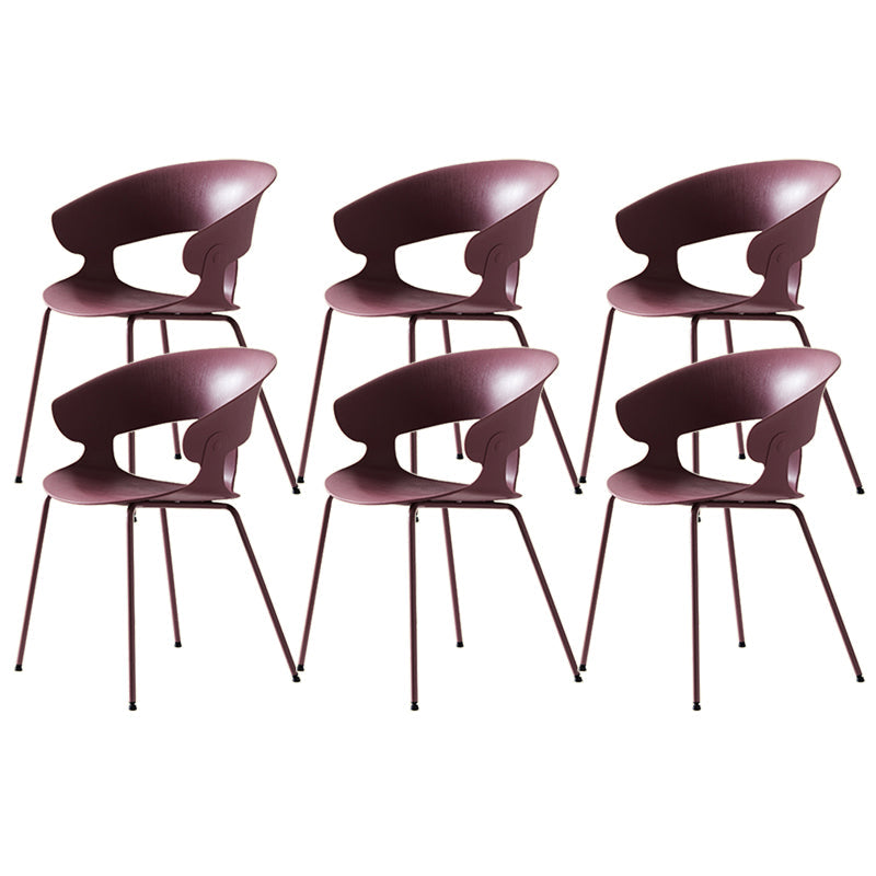 Modern Open Back Side Chair Plastic Indoor Arm Chair for Dining Room