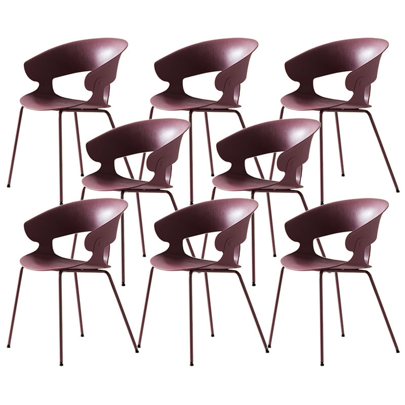 Modern Open Back Side Chair Plastic Indoor Arm Chair for Dining Room