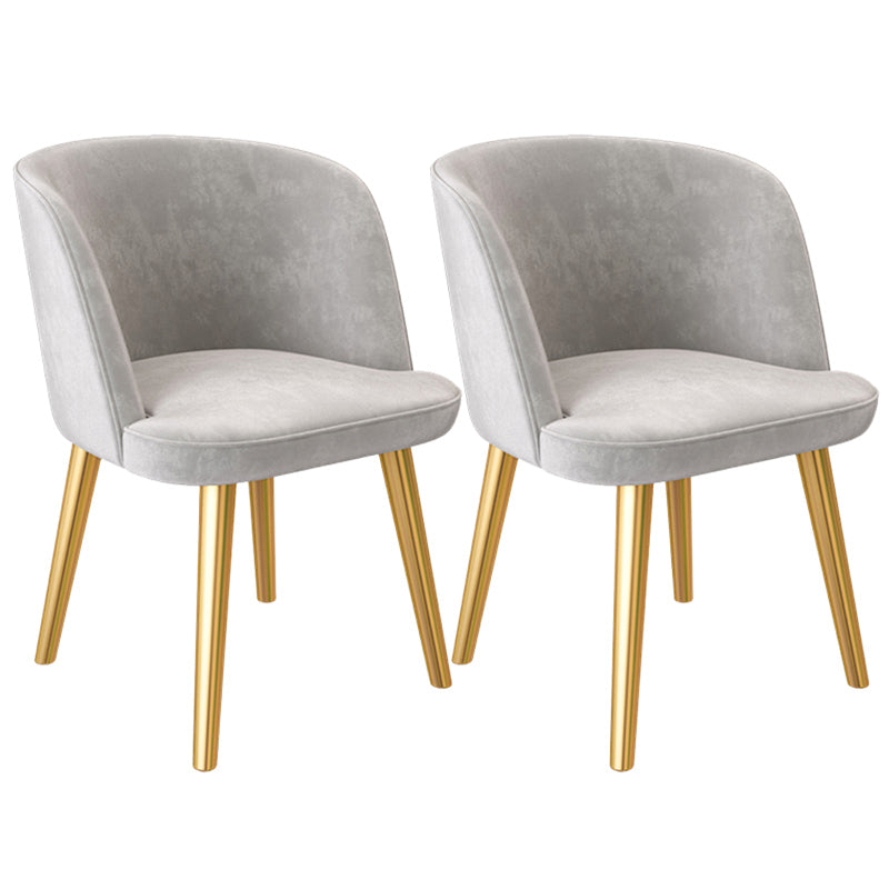 Glam Style Dining Chair Upholstered Dining Side Chair with Metal Legs