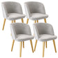 Glam Style Dining Chair Upholstered Dining Side Chair with Metal Legs