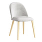 Glam Style Dining Chair Upholstered Dining Side Chair with Metal Legs
