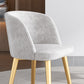Glam Style Dining Chair Upholstered Dining Side Chair with Metal Legs