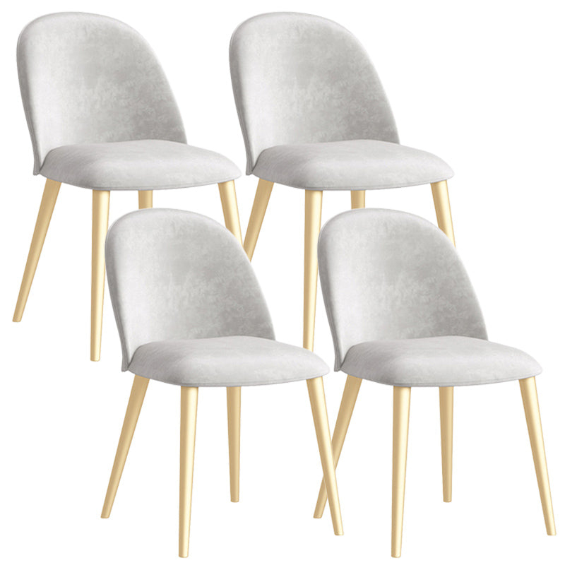 Glam Style Dining Chair Upholstered Dining Side Chair with Metal Legs