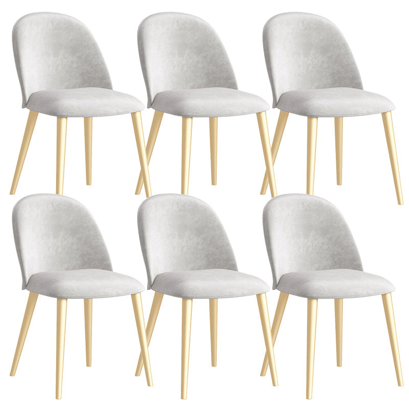 Glam Style Dining Chair Upholstered Dining Side Chair with Metal Legs