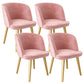 Glam Style Dining Chair Upholstered Dining Side Chair with Metal Legs