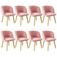Glam Style Dining Chair Upholstered Dining Side Chair with Metal Legs