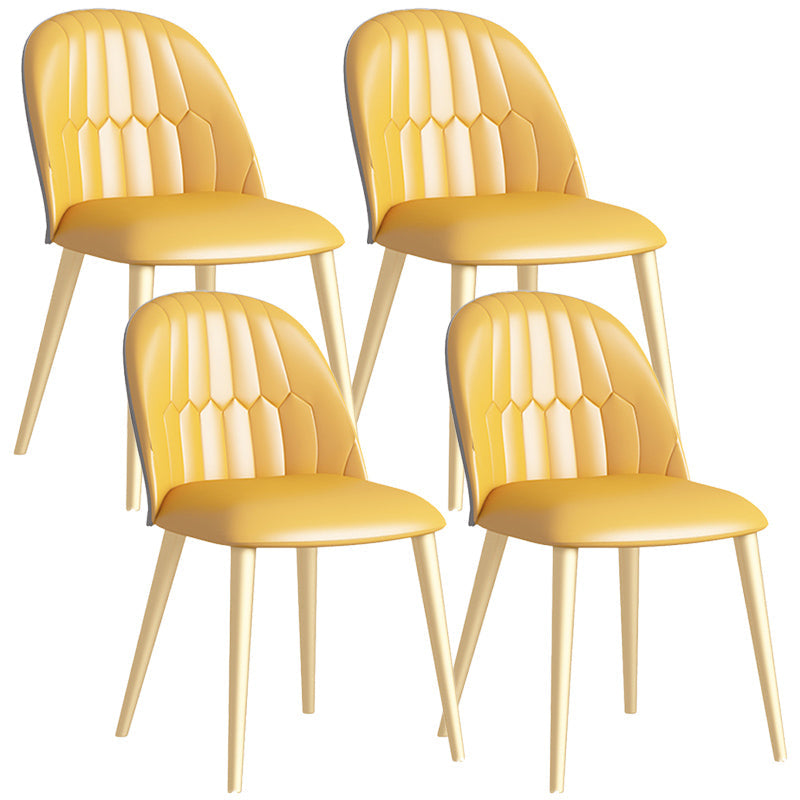 Glam Style Dining Chair Upholstered Dining Side Chair with Metal Legs